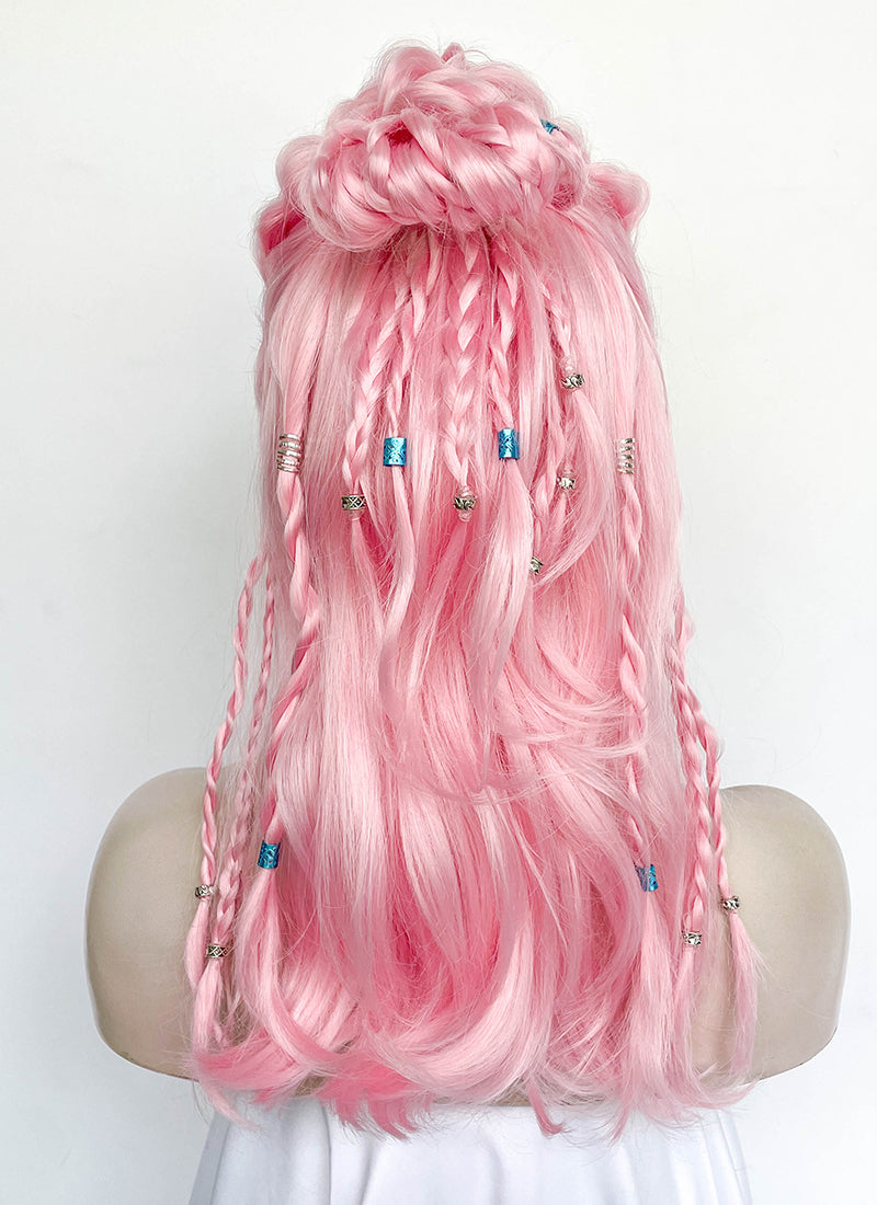 Pastel Pink Braided Lace Front Synthetic Wig LF2511