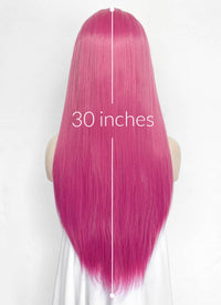 KPop Demon Hunters Mira Yaki Hot Pink Braided 13" x 6" Lace Top Synthetic Wig LF2513