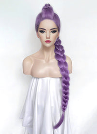 KPop Demon Hunters Rumi Pastel Purple Braided Lace Front Synthetic Wig LF2515