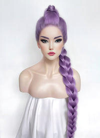 KPop Demon Hunters Rumi Pastel Purple Braided Lace Front Synthetic Wig LF2515