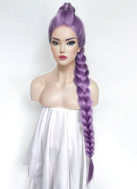 KPop Demon Hunters Rumi Pastel Purple Braided Lace Front Synthetic Wig LF2515
