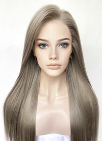 Linen Ash Grey Straight Lace Front Kanekalon Synthetic Wig LF3326