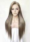 Linen Ash Grey Straight Lace Front Kanekalon Synthetic Wig LF3326