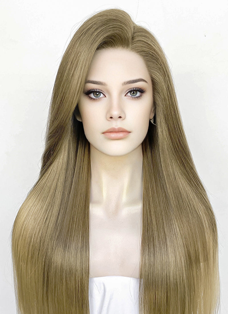 Brown Blonde Ombre Straight Lace Front Synthetic Wig LF3362