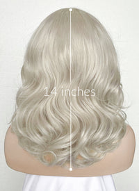 Pastel Blondish Grey Wavy Bob Lace Front Synthetic Wig LF369