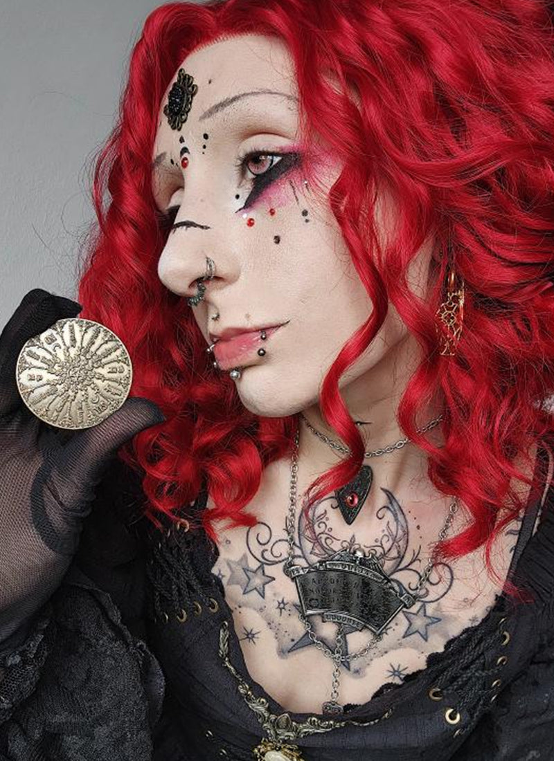 Red Wavy Lace Front Synthetic Wig LF408