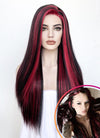 Black Mixed Red Straight Lace Front Synthetic Wig LF5147