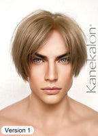 Resident Evil 4 Leon S. Kennedy Brunette Blonde Straight Lace Front Kanekalon Synthetic Men's Wig LF6009