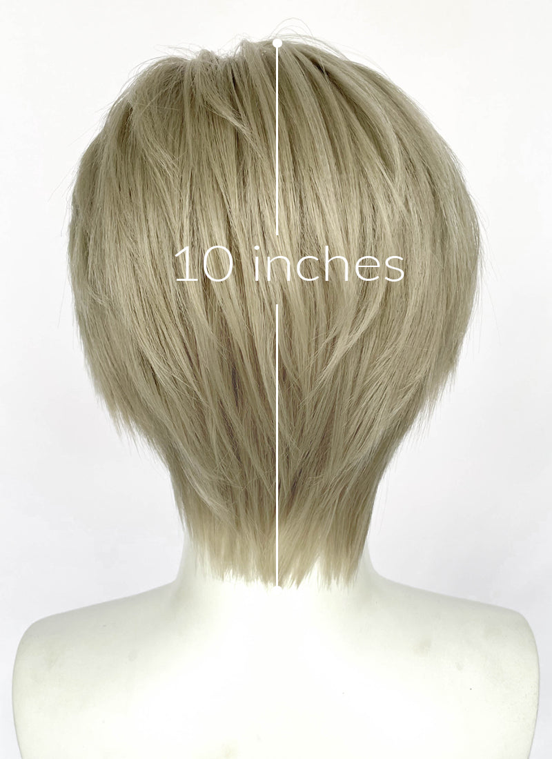 Ash Blonde Straight Lace Front Synthetic Men's Wig LF6047A