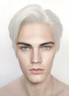 White Straight Lace Front Synthetic Men's Wig LF6047