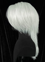 Silver Grey Straight Braided Lace Front Synthetic Wig With Shaved Side LF6058A