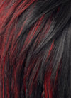 Baldur's Gate 3 Karlach Black Mixed Red Straight Lace Front Synthetic Wig LF6058