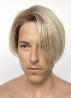 One Piece Sanji Straight Blonde With Brown Roots 13" x 6" Lace Top Kanekalon Synthetic Men's Wig LF6084
