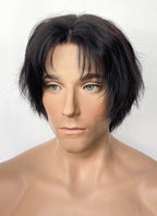 Natural Black Wavy Lace Front Synthetic Men's Wig NM025