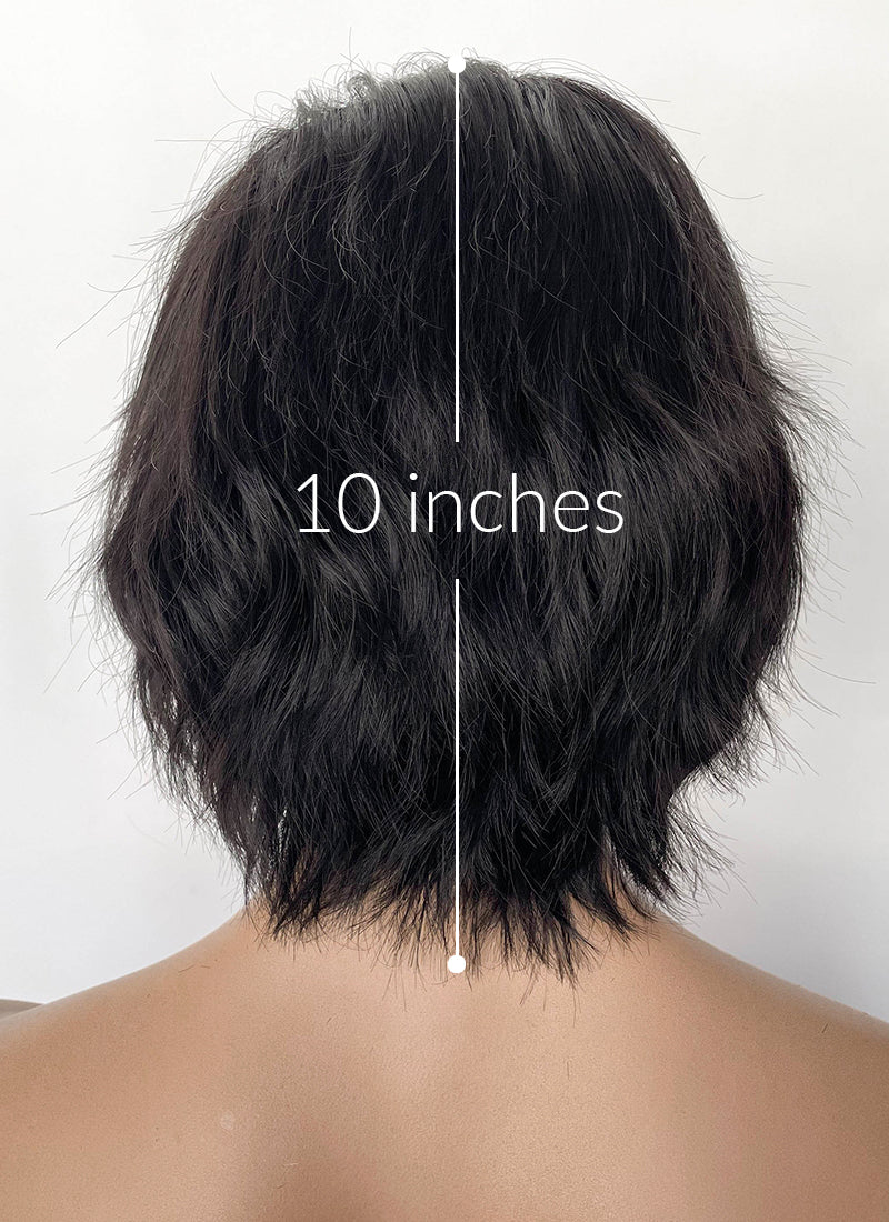 Natural Black Wavy Lace Front Synthetic Men's Wig NM025