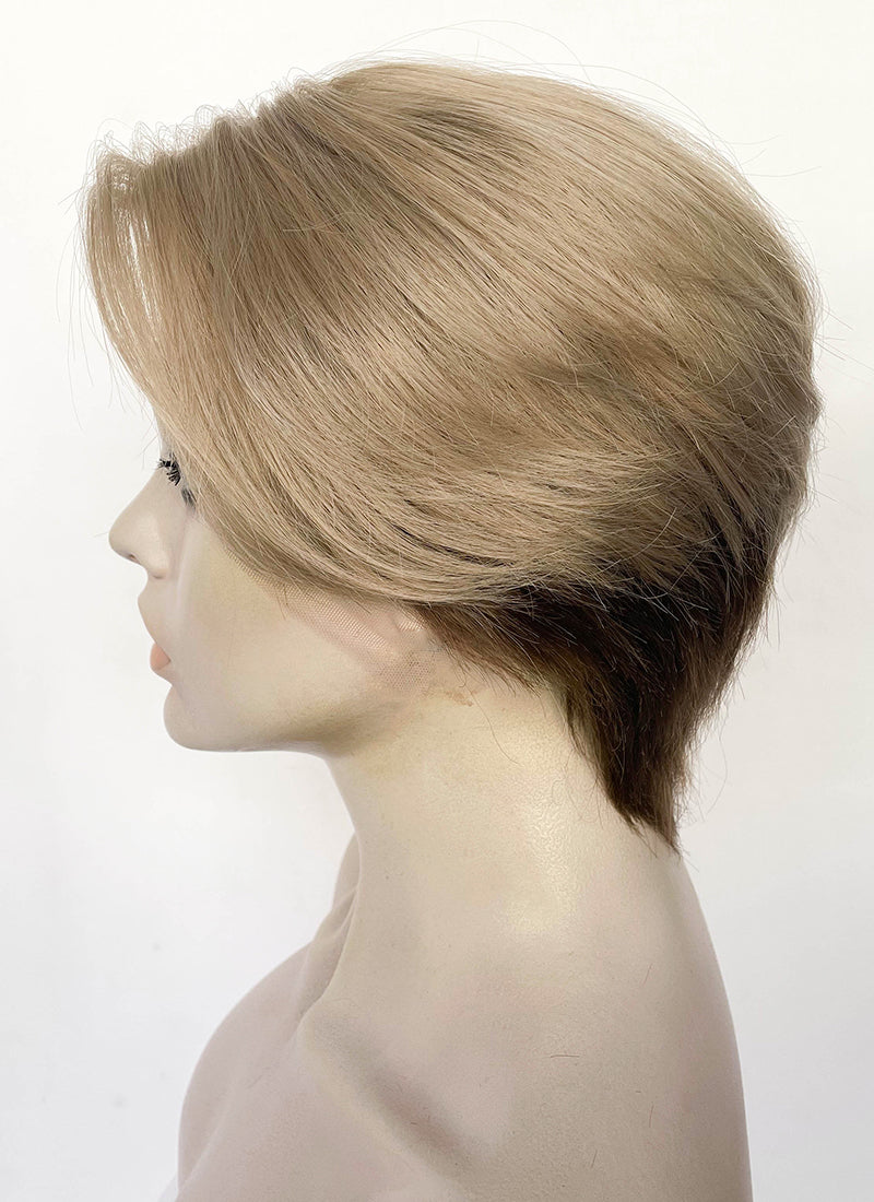 Blonde Brown Peekaboo Straight Lace Front Synthetic Hair Men's Wig LF6108