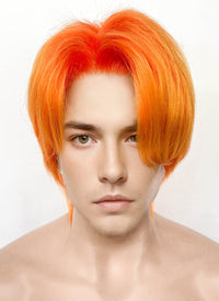 Mixed Orange Straight Lace Front Synthetic Men's Wig LF6110