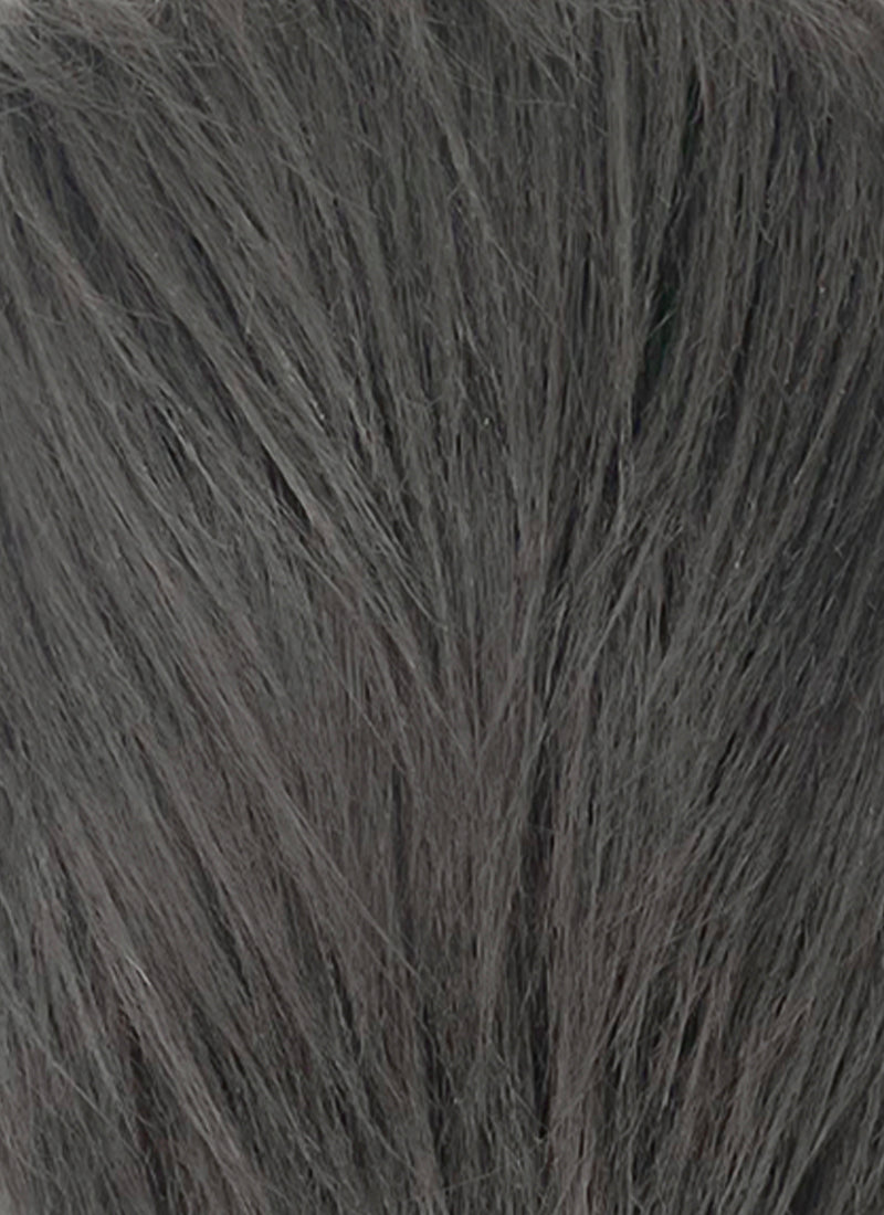 Dark Grey Straight Yaki Lace Front Synthetic Men's Wig NM026