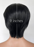Jet Black Straight Lace Front Synthetic Men's Wig NM027
