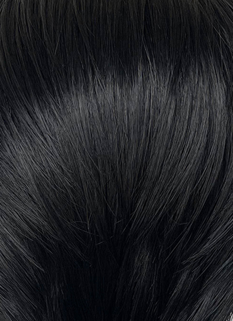 Jet Black Straight Lace Front Synthetic Men's Wig NM027