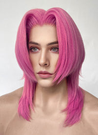 KPop Demon Hunters Saja Boys Romance Yaki Hot Pink Straight Lace Front Synthetic Men's Wig LF6141