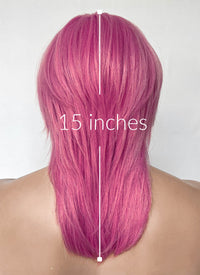 KPop Demon Hunters Saja Boys Romance Yaki Hot Pink Straight Lace Front Synthetic Men's Wig LF6141