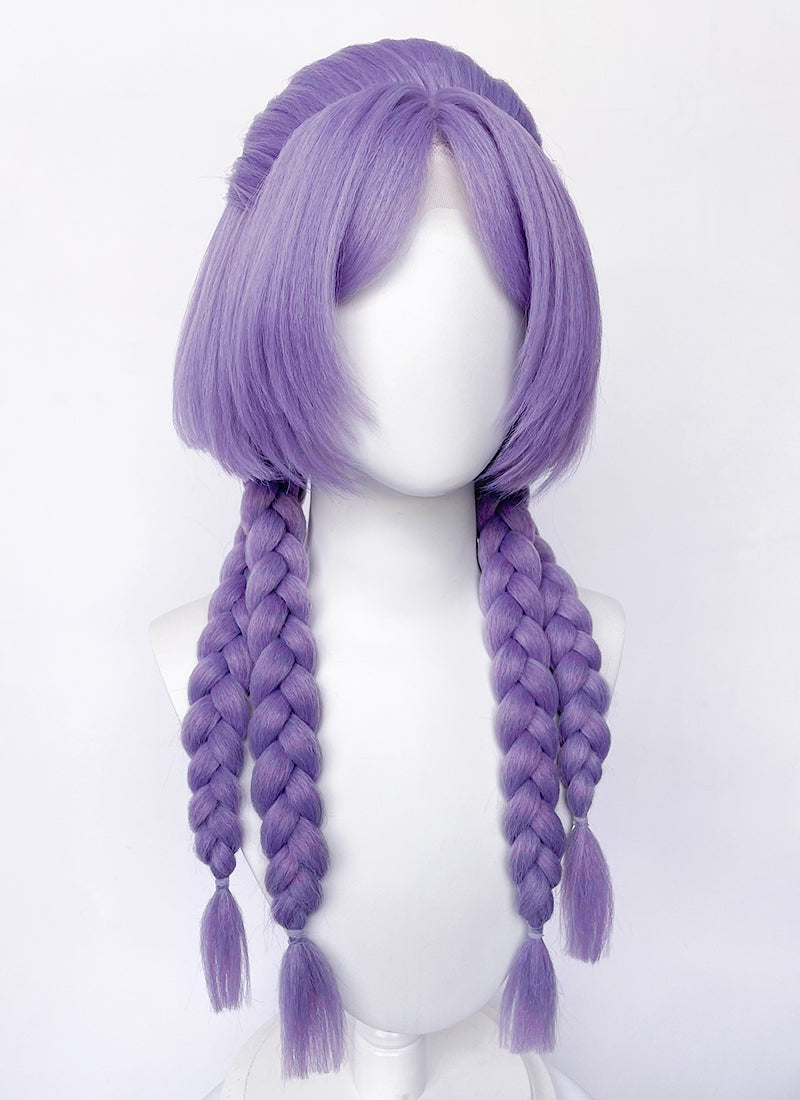 League of Legends Yunara Purple Braided Yaki Lace Front Synthetic Wig LF6156