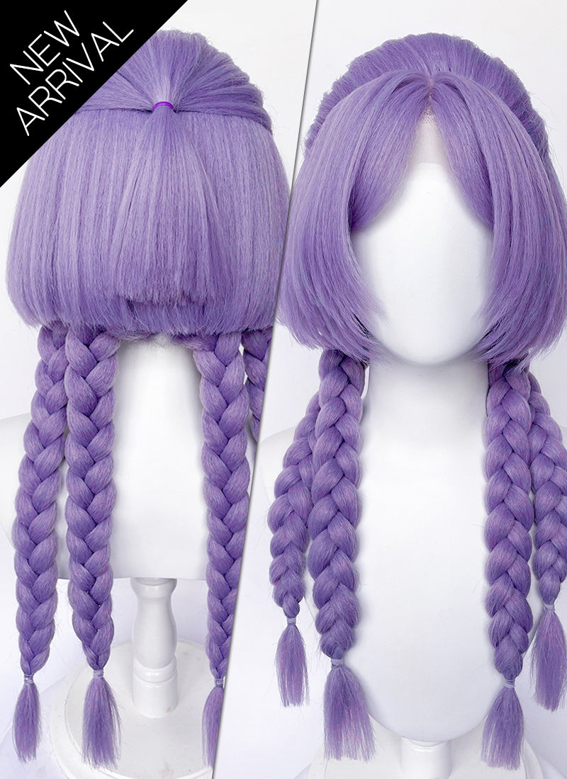 League of Legends Yunara Purple Braided Yaki Lace Front Synthetic Wig LF6156