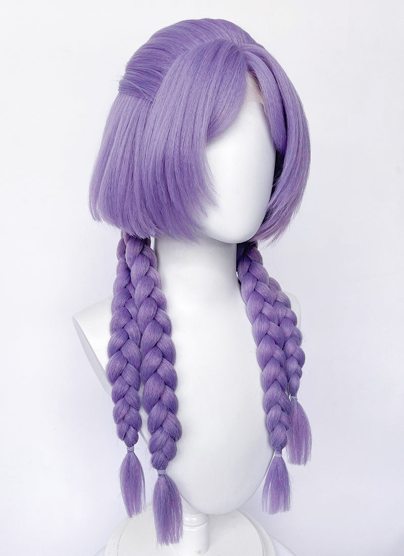 League of Legends Yunara Purple Braided Yaki Lace Front Synthetic Wig LF6156