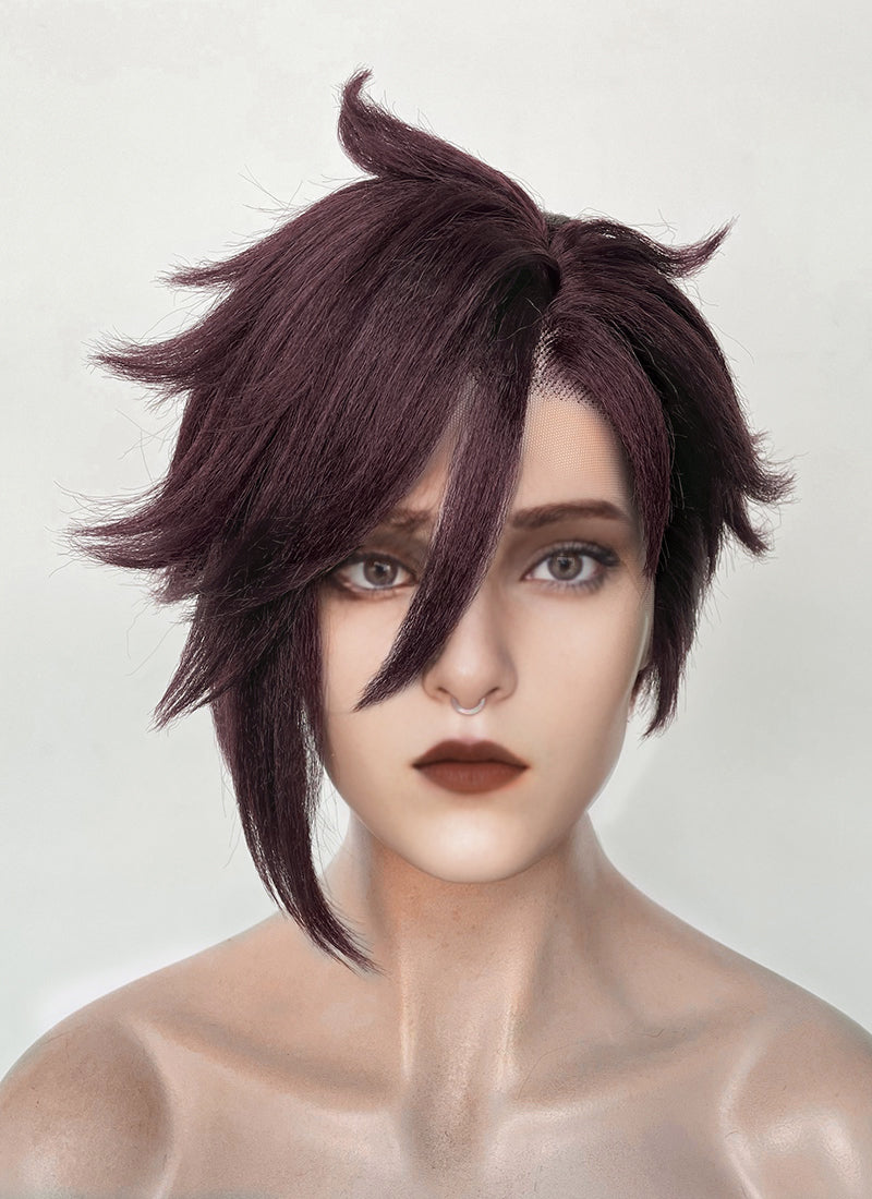 Dispatch Courtney Invisigal Reddish Purple Straight Yaki Lace Front Synthetic Hair Wig LF6159