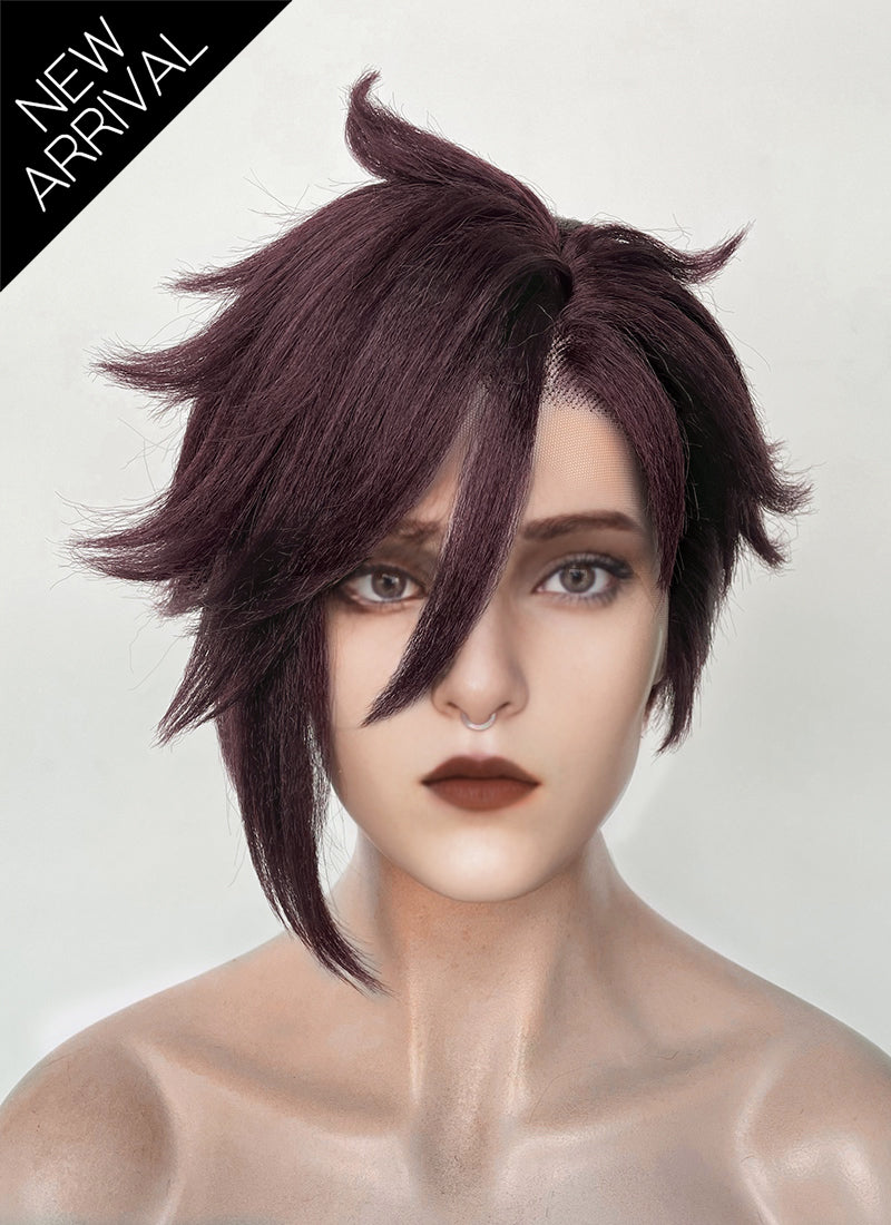 Dispatch Courtney Invisigal Reddish Purple Straight Yaki Lace Front Synthetic Hair Wig LF6159