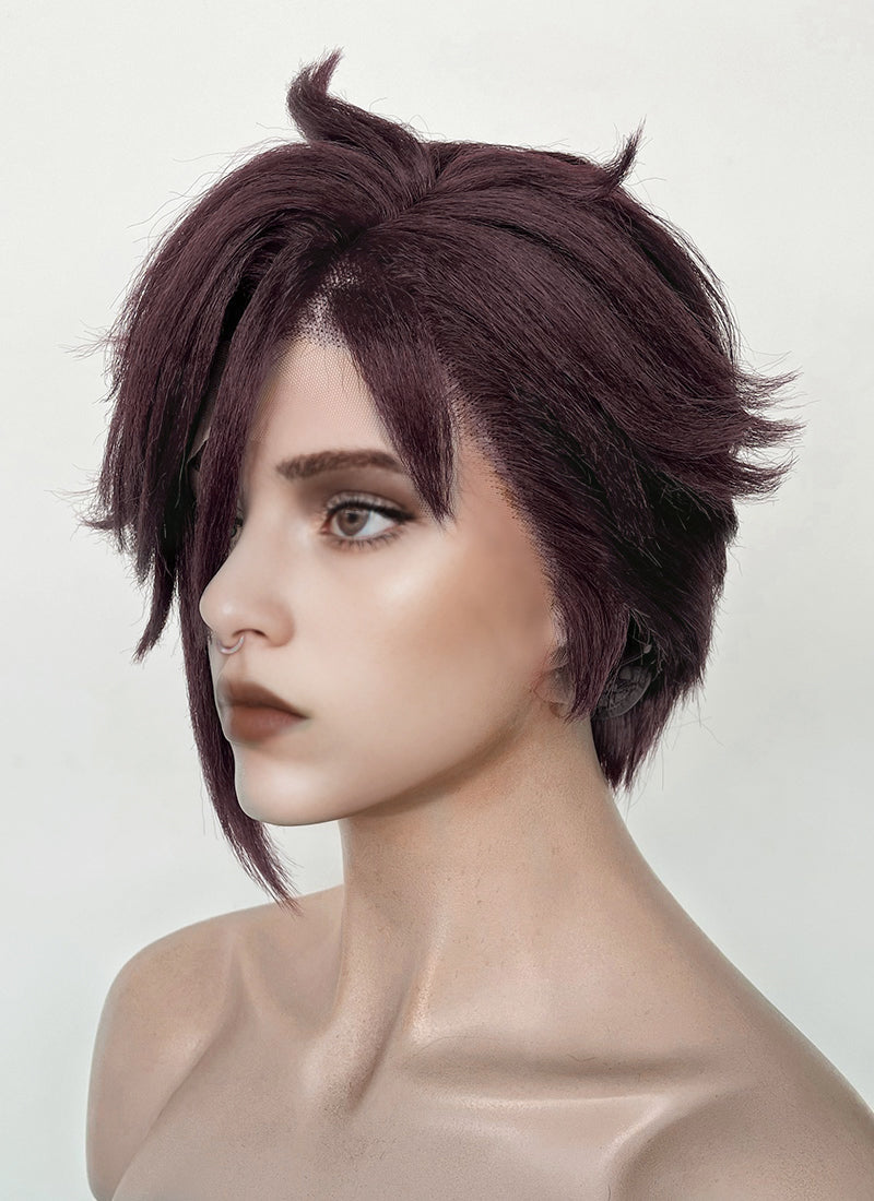 Dispatch Courtney Invisigal Reddish Purple Straight Yaki Lace Front Synthetic Hair Wig LF6159