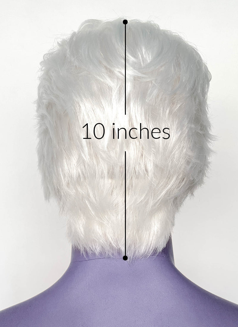 Critical Role Essek Thelyss White Wavy Lace Front Synthetic Men's Wig LF6176