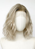 Resident Evil Requiem Grace Ashcrof Ash Blonde With Brown Roots Wavy Lace Front Synthetic Hair Wig LF6181
