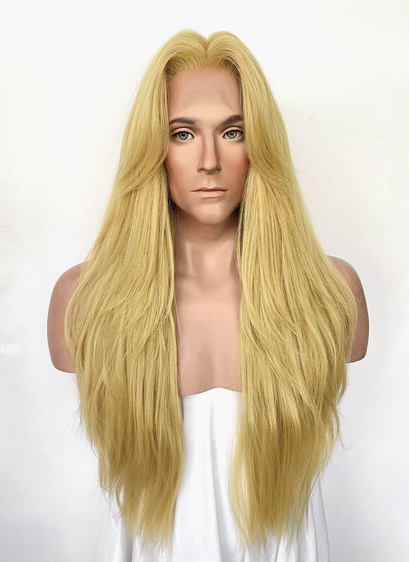 JoJo's Bizarre Adventure STEEL BALL RUN Gyro Zeppeli Blonde Straight Lace Front Synthetic Men's Wig LF6183