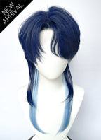 Dark Moon: THE BLOOD ALTAR SOLON Straight Two Tone Blue Lace Front Synthetic Wig LF6190