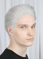 Devil May Cry Vergil Straight Silver Grey Lace Front Synthetic Men's Wig LF6192