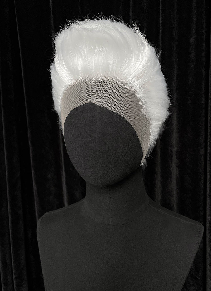 Critical Role The Legend of Vox Machina Percy Straight Pure White 13" x 5" Lace Top Synthetic Men's Wig LF6196
