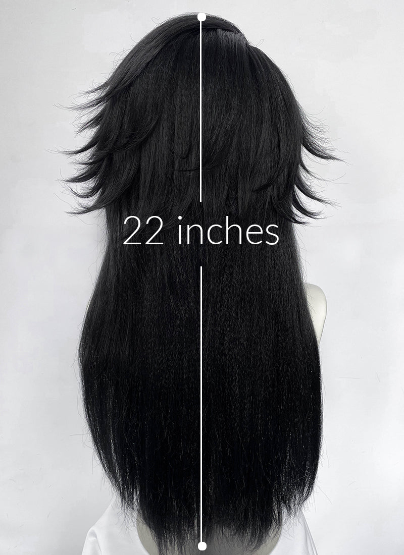 Final Fantasy Vincent Valentine Black Straight Lace Front Synthetic Men's Wig LF6198