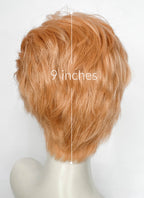Pastel Orange Wavy Lace Front Synthetic Men's Wig LF6199