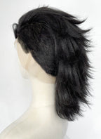 Demon Slayer: Kimetsu no Yaiba Genya Shinazugawa Black Full Lace Synthetic Men's Shaved Sides Wig LF6202