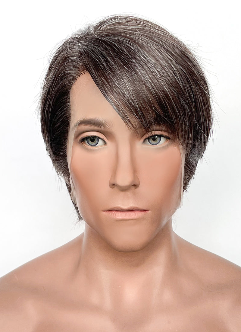 Hannibal Dr. Hannibal Lecter Straight Mixed Brown Lace Front Synthetic Men's Wig NM028