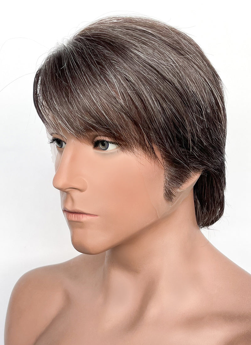 Hannibal Dr. Hannibal Lecter Straight Mixed Brown Lace Front Synthetic Men's Wig NM028