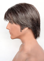 Hannibal Dr. Hannibal Lecter Straight Mixed Brown Lace Front Synthetic Men's Wig NM028