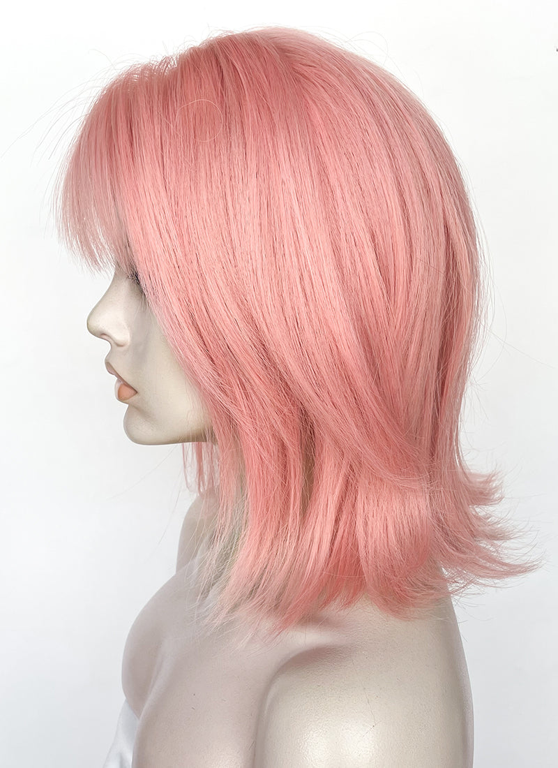 Pink Straight Bob Lace Front Synthetic Hair Wig LF8011
