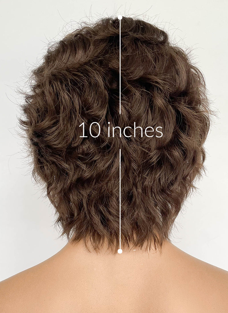 Brunette Wavy Lace Front Synthetic Men's Wig NM029