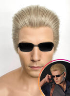 Resident Evil Albert Wesker Pastel Ash Blonde Straight Lace Front Synthetic Men's Wig LF8035