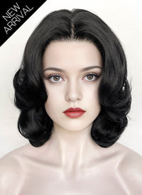 Snow White 1937 Jet Black Wavy Lace Front Synthetic Wig LF8040