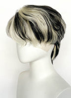 Blonde Mixed Black Straight Lace Front Synthetic Men's Wig LF8044