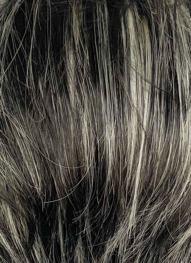 Blonde Mixed Black Straight Lace Front Synthetic Men's Wig LF8044